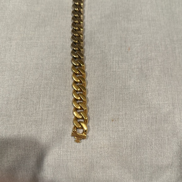 YSL SAINT LAURENT CUBAN LINK TRICOLOR CHAIN EUC - Picture 8 of 9